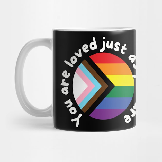 Pride Love T-Shirt, "You Are Loved Just As You Are" Rainbow Graphic Tee, LGBTQ+ Support, Perfect Pride Month Gift by TeeGeek Boutique